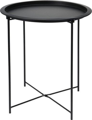 Stolik kawowy Isa okrągły czarny metalowy nowoczesny industrialny do salonu Intesi 47 cm