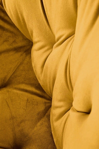 Krzesło tapicerowane welur Veroniq Intesi musztardowe obrotowe nowoczesne do jadalni i salonu