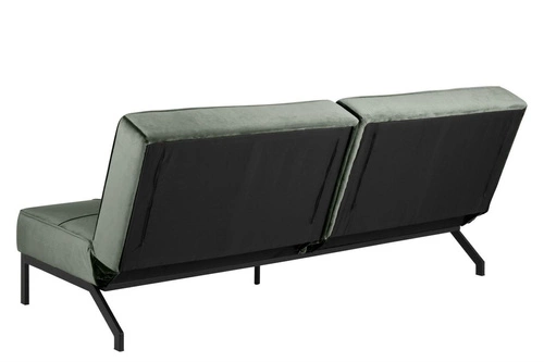 Sofa rozkładana z funkcją spania Perugia Actona welwetowa zielona 3 osobowa do salonu