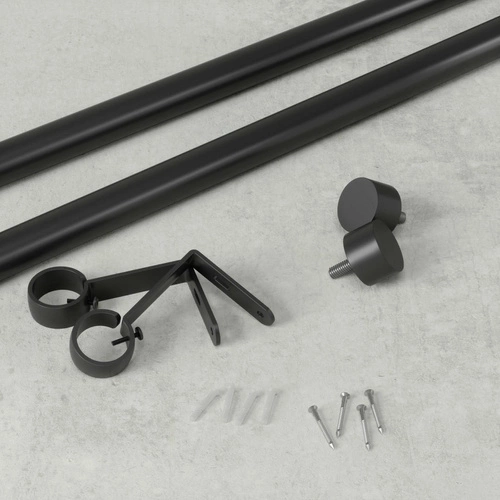 Karnisz pojedynczy Umbra Cappa czarny regulowany 91-167cm nowoczesny do salonu