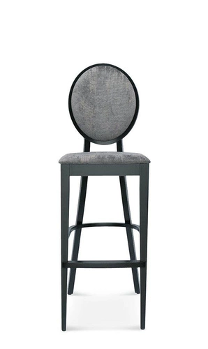 Hoker tapicerowany z oparciem Fameg Diana personalizowany, drewniany hoker do kuchni i jadalni