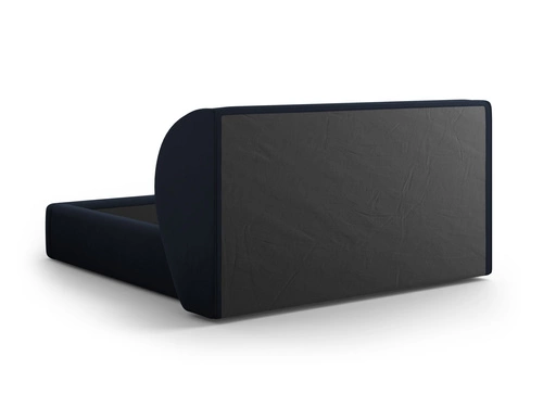 Łóżko tapicerowane Miley 140x200 niebieskie welurowe z pojemnikiem do sypialni