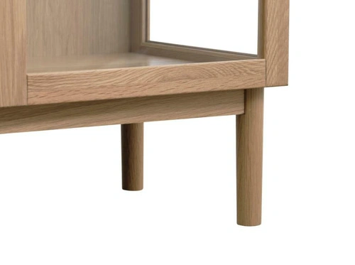 Witryna Elba drewniana szklana do salonu i na książki 190 cm naturalny dąb