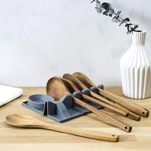 Uchwyt na przybory kuchenne silikonowy    szary