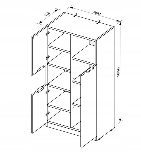 Regał na książki Tissa biały połysk dąb craft nowoczesny do salonu i sypialni 160 cm
