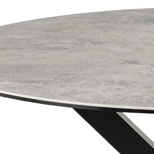 Stół do jadalni Heaven 120 cm szary ceramiczny blat czarne nogi nowoczesny Actona