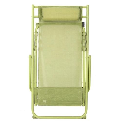 Leżak ogrodowy Canard składany zielony z regulacją oparcia, metalowy na taras lub plażę