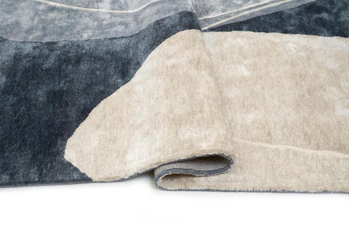 Dywan nowoczesny Glacier Blue 200x300 do salonu i sypialni, ręcznie tkany, wiskoza, beżowo-niebieski