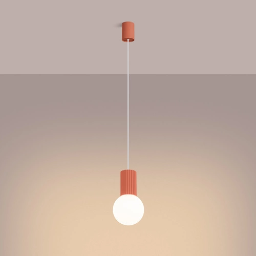 Lampa wisząca kula HALO 1 różowa nowoczesna do salonu i sypialni SOLLUX LIGHTING