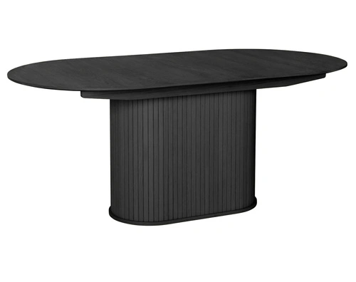 Stół rozkładany Lano owalny czarny dąb 95x180-230cm nowoczesny do jadalni