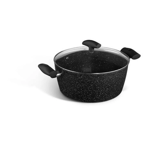 Garnek aluminiowy kuty 28 cm czarny