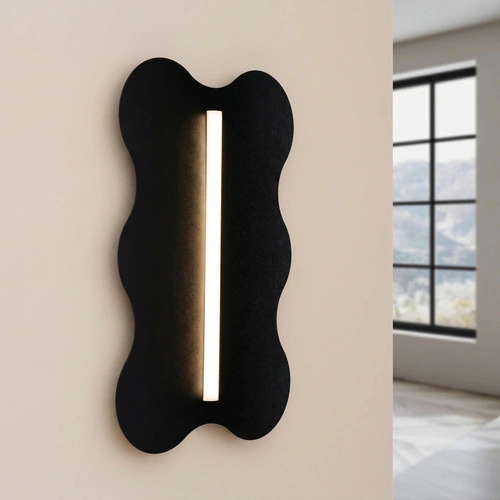 Kinkiet ścienny KLOVER czarny nowoczesny LED do salonu 66 cm