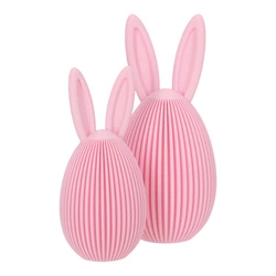 Intesi zestaw 2 różowych figurek wielkanocnych jajek na stół lub komodę dekoracja świąteczna