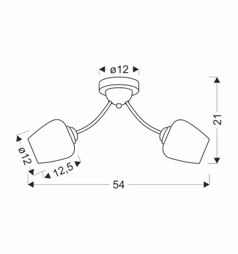 Klasyczna lampa sufitowa Zina patynowa szklana do salonu i jadalni CANDELLUX 2xE27