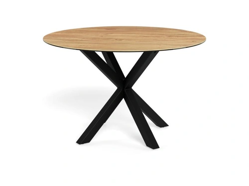 Stół okrągły Heaven 119 cm do jadalni nowoczesny dąb dziki/czarny