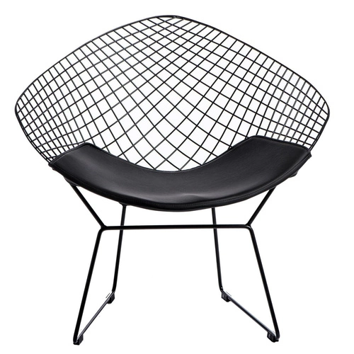 Krzesło HarryArm czarne poduszka czarna metalowe