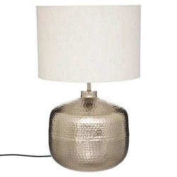 Lampka nocna do sypialni Kais Atmosphera nowoczesna złota z abażurem metalowa 52 cm