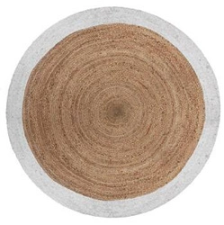 Dywan jutowy okrągły 120 cm Atmosphera boho z białym brzegiem do salonu lub sypialni