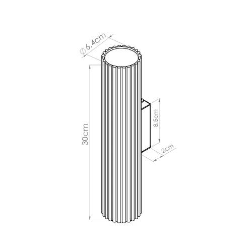 Kinkiet LED IVAR brzoskwiniowy tuba nowoczesna lampa ścienna