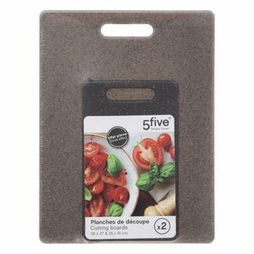 5five simply smart Zestaw 2 czarnych desek do krojenia z efektem kamienia do kuchni
