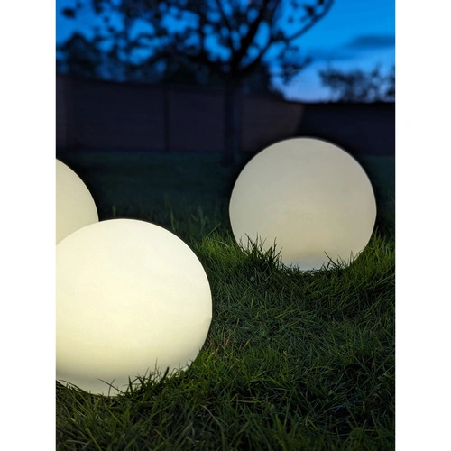 Lampion ogrodowy solar LED Lifton House Nordic biały zestaw 3 sztuki IP44 do ogrodu i na taras
