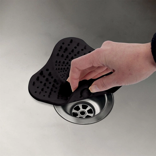 Intesi silikonowe sitko do zlewu i umywalki czarne nowoczesne 13,3 cm do kuchni i łazienki