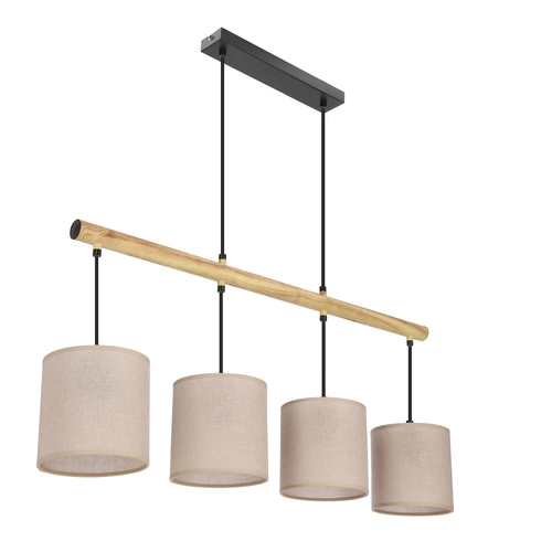 Lampa wisząca Combi czarny 4x60W E27  abażur beżowy