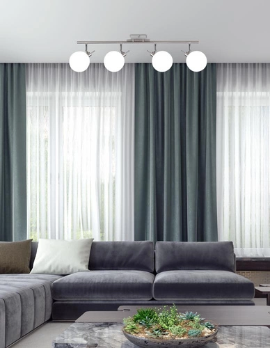 Nowoczesna lampa sufitowa Ghost szklana biała 4-punktowa do salonu i jadalni