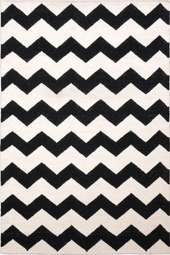 Dywan nowoczesny Chevron black white II 120x180 cm wełniany do salonu i sypialni White Oaks