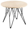 Stolik kawowy Prunus okrągły 55 cm trawertyn beżowy nowoczesny loftowy do salonu Actona