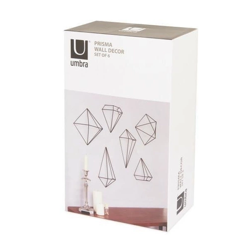 Dekoracja ścienna metalowa Prisma Black Umbra geometryczna czarna ozdoba na ścianę do salonu