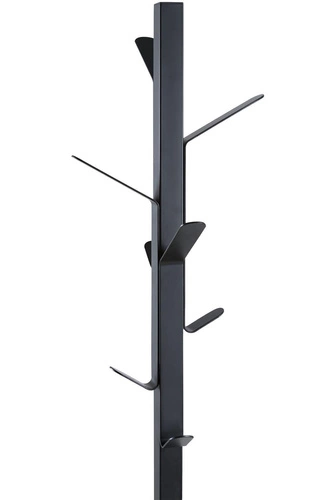 Wieszak stojący do przedpokoju Vinson czarny metalowy nowoczesny Actona 181 cm