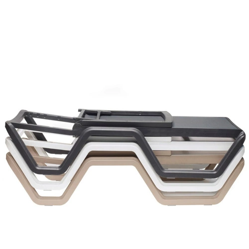 Leżak ogrodowy Vela SCAB Design nowoczesny technopolimer regulowany beżowo-biały na taras