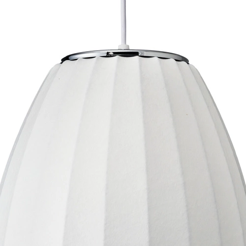 Lampa wisząca SILK BARREL biała 50 cm nowoczesna regulowana do salonu i jadalni