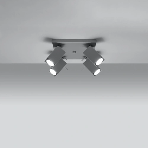 Plafon kwadratowy szary MERIDA 4 nowoczesny metalowy do salonu kuchni sypialni SOLLUX