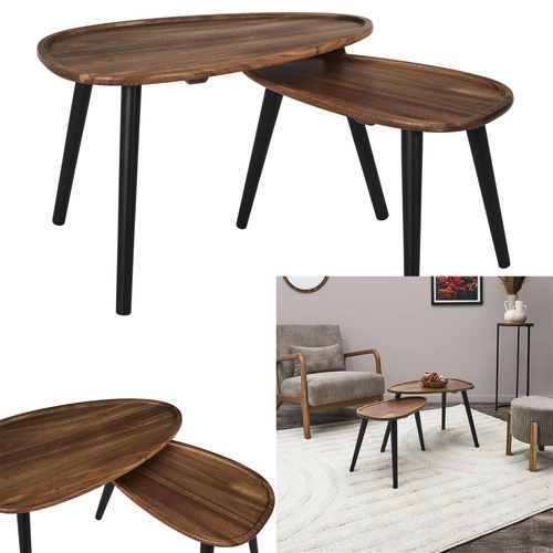 Zestaw 2 stolików Noby akacja Outlet