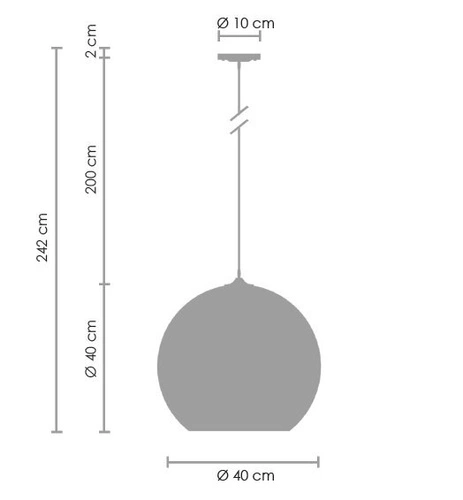 Lampa wisząca kula szklana MIRROR GLOW miedziana 40 cm do salonu i nad stół