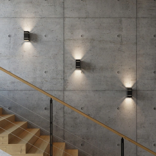 Kinkiet ścienny Blocco czarny nowoczesny aluminiowy do sypialni i salonu Sollux