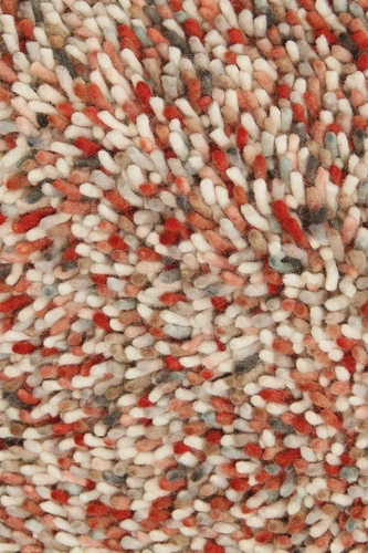 Dywan shaggy wełniany Pop Art II 200x280 czerwony nowoczesny do salonu łatwy w czyszczeniu