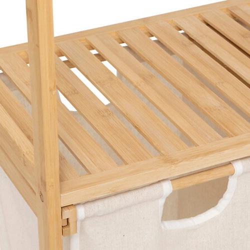 Bambusowy kosz na pranie z 2 workami i półkami Tidy Box 5five simply smart do łazienki