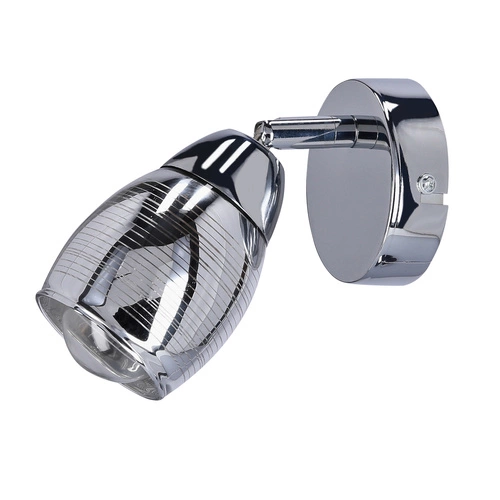 Nowoczesny kinkiet ścienny Milton chrom z ruchomym szklanym kloszem do sypialni i salonu