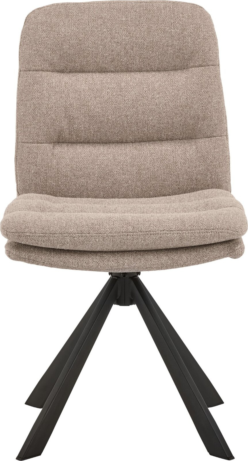 Krzesło obrotowe tapicerowane Dean Actona beżowe do jadalni i salonu na czarnych nogach