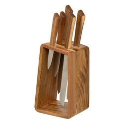 5five simply smart zestaw noży kuchennych z drewna akacjowego do chleba i warzyw