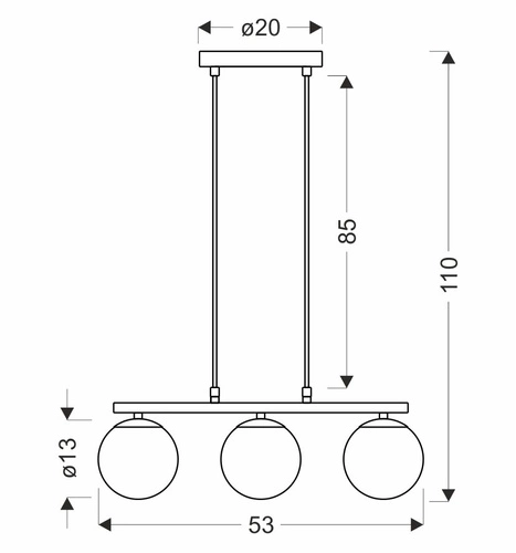 Lampa wisząca Carrine drewniany 3x40W  E14 klosz biały