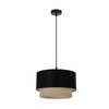 Lampa wisząca Sferia czarny 1x60W E27  abażur czarny+beżowy