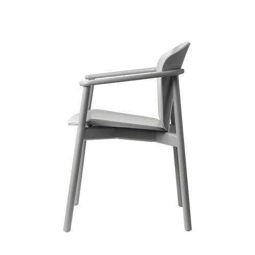 Krzesło drewniane FINN szare z podłokietnikami nowoczesne do jadalni SCAB Design