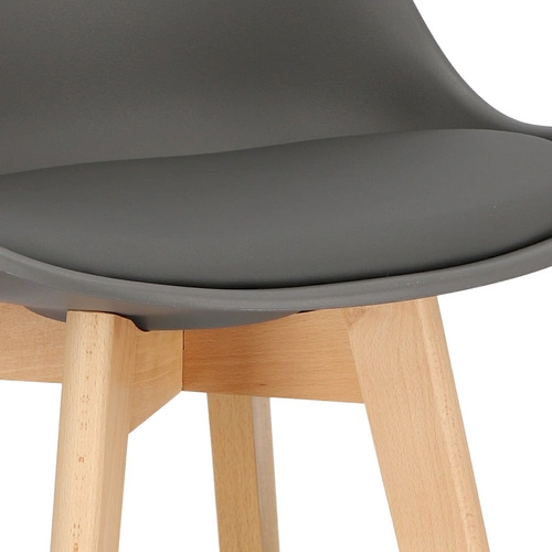 Hoker z oparciem Norden szary 75 cm nowoczesny do wyspy kuchennej D2.DESIGN