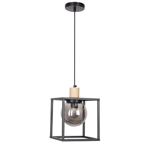 Lampa wisząca Retro 2 czarny 1x40W E27  klosz dymiony