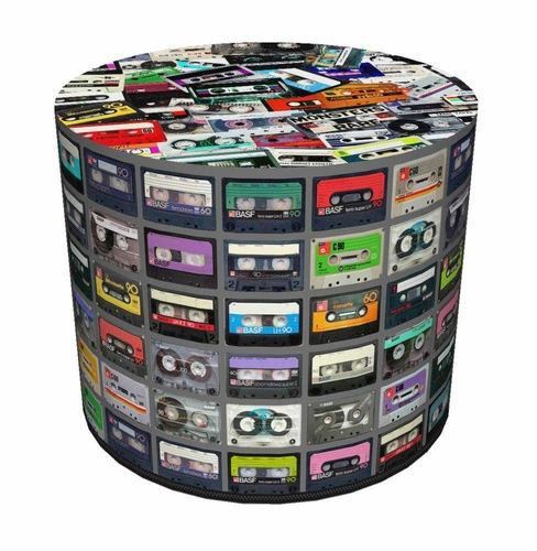 Pufa okrągła Melody Intesi nowoczesna tapicerowana do salonu i sypialni multikolor 40 cm