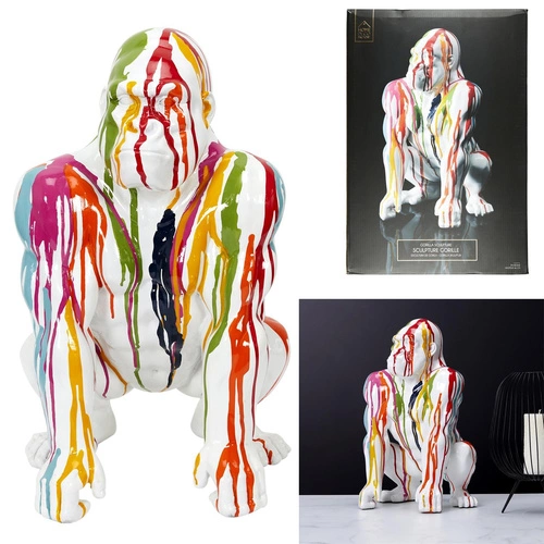 Figurka dekoracyjna Goryl Intesi nowoczesna do salonu 46 cm kolorowa na prezent